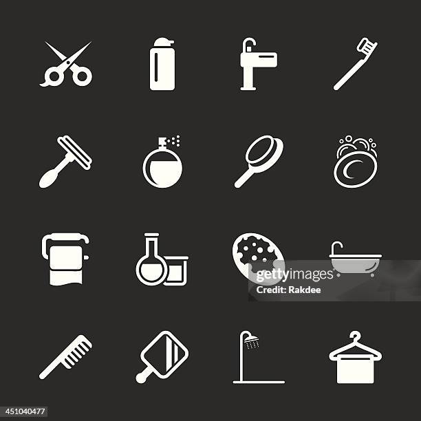 personal care icons - white series | eps10 - cologne bottle stock illustrations