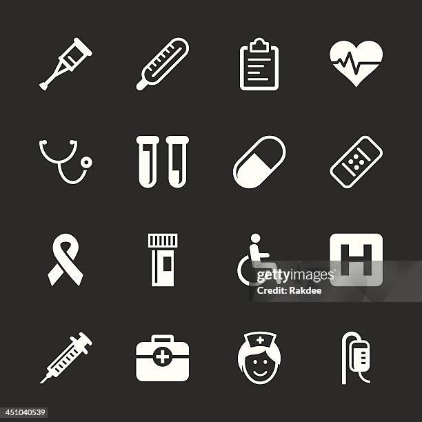 healthcare and medicine icons - white series | eps10 - vitamin iv stock illustrations