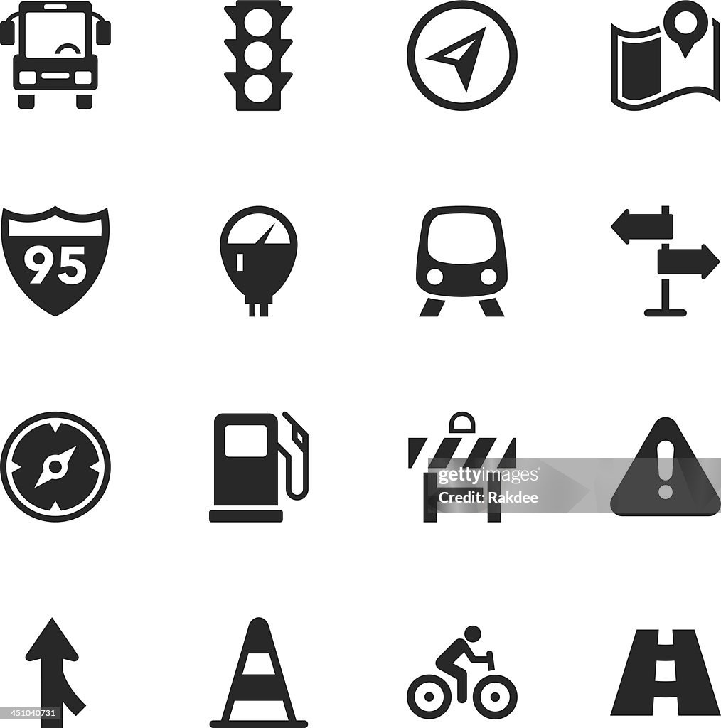 Vector illustration traffic silhouette icons