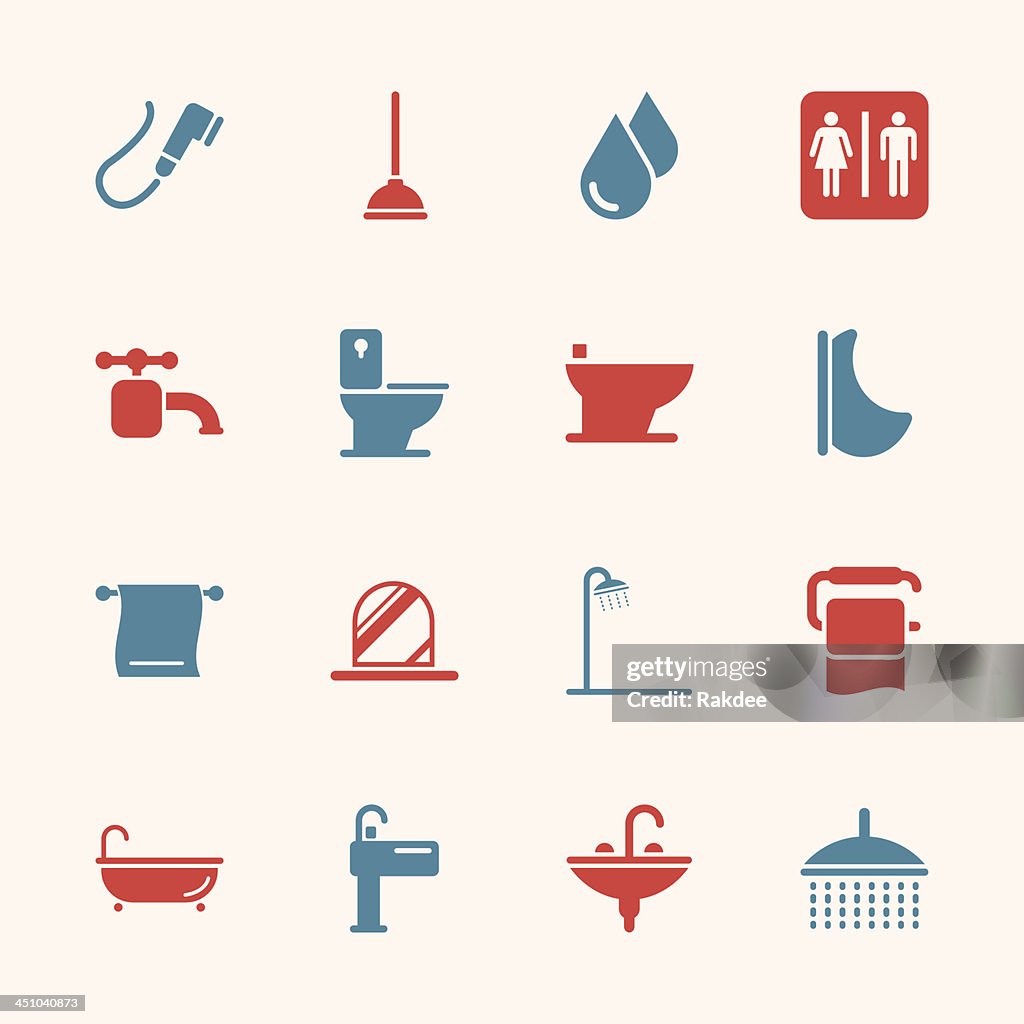 Banheira e banheiro ícones-cor série/EPS10