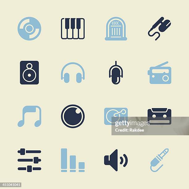 music and audio icons - color series | eps10 - computer speaker stock illustrations