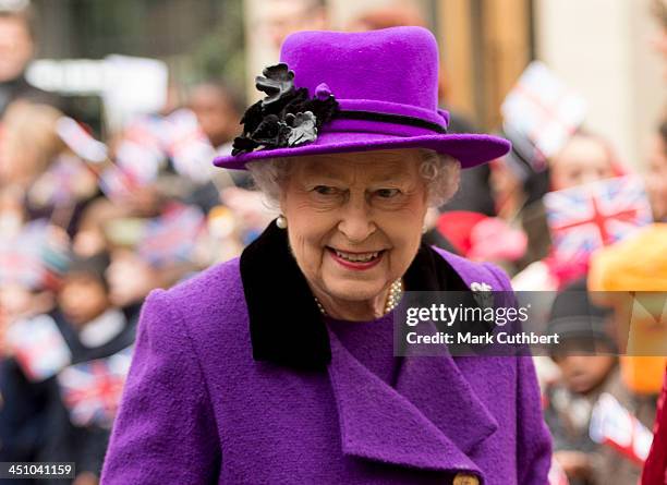 Queen Elizabeth II visits Southwark Cathedral on November 21, 2013 in London, England.