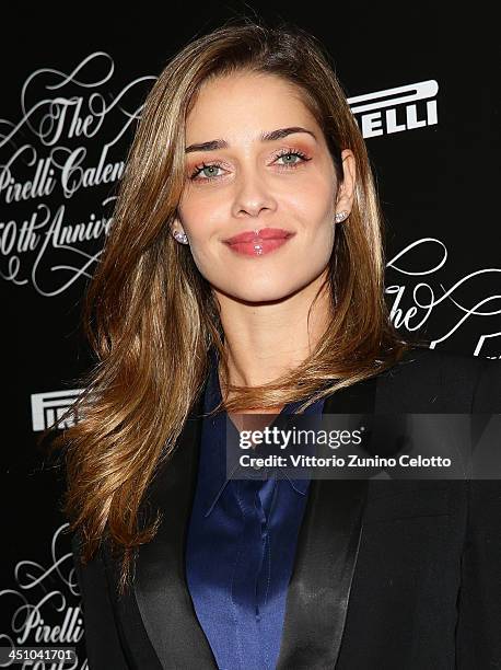 Model Ana Beatriz Barros attends the Pirelli Calendar 50th Anniversary press conference on November 21, 2013 in Milan, Italy.