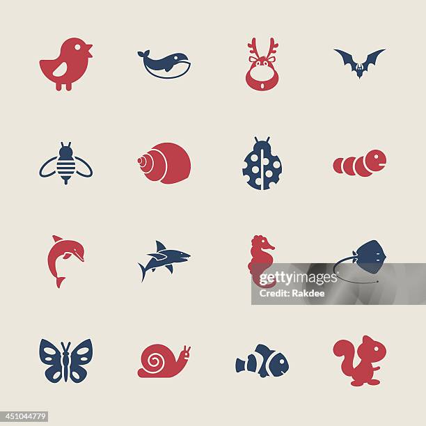 animal icons - color series | eps10 - snail stock illustrations