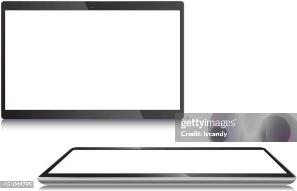 widescreen tablet pc - touchscreen panel stock illustrations