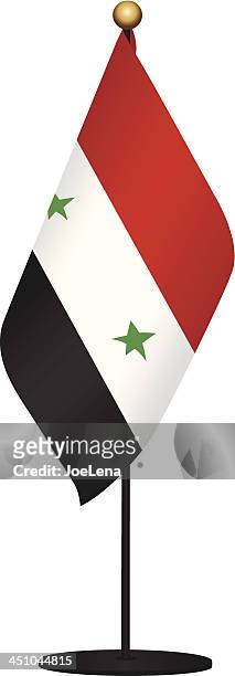 stockillustraties, clipart, cartoons en iconen met miniature flag of syria - syrian flag