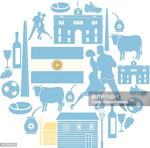 argentinischer icon-set - obelisk von buenos aires stock-grafiken, -clipart, -cartoons und -symbole