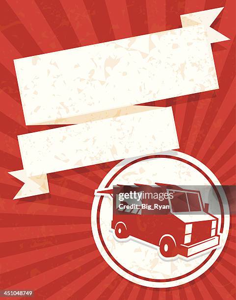food truck fancy flyer - food truck stock illustrations