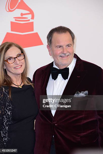 Personality Ral De Molina and Millie de Molina arrives at the 2013 Latin Recording Academy Person Of The Year Tribute Honoring Miguel Bose at the...