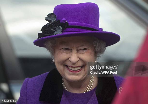 Queen Elizabeth II visits Southwark Cathedral on November 21, 2013 in London, England. Queen Elizbabeth II is visiting the Cathedral to view a new...