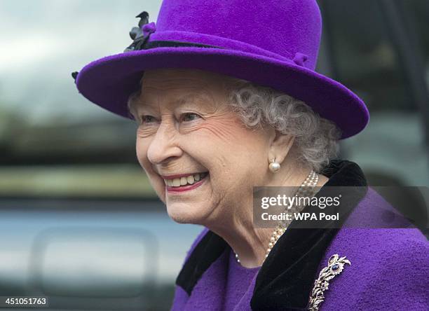 Queen Elizabeth II visits Southwark Cathedral on November 21, 2013 in London, England. Queen Elizbabeth II is visiting the Cathedral to view a new...