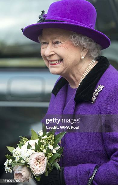 Queen Elizabeth II visits Southwark Cathedral on November 21, 2013 in London, England. Queen Elizbabeth II is visiting the Cathedral to view a new...