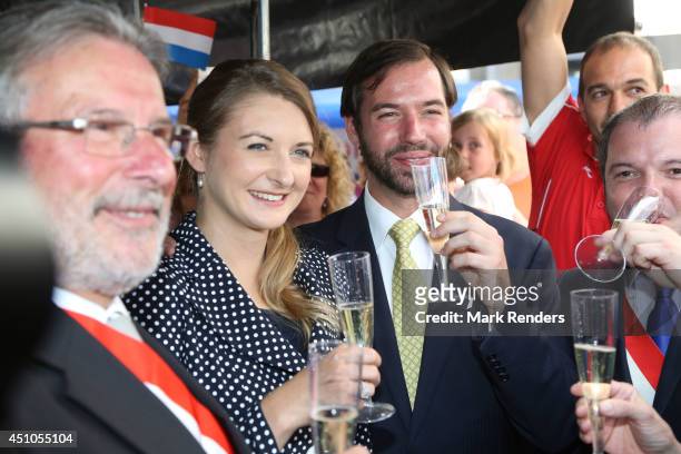 Princess Stephanie and Prince Guillome of Luxembourg visit the town Esch-sur-Alzette on June 22, 2014 in Luxembourg, Luxembourg.