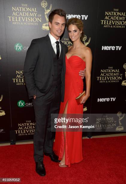 Actors Darin Brooks and Kelly Kruger attend The 41st Annual Daytime Emmy Awards at The Beverly Hilton Hotel on June 22, 2014 in Beverly Hills,...
