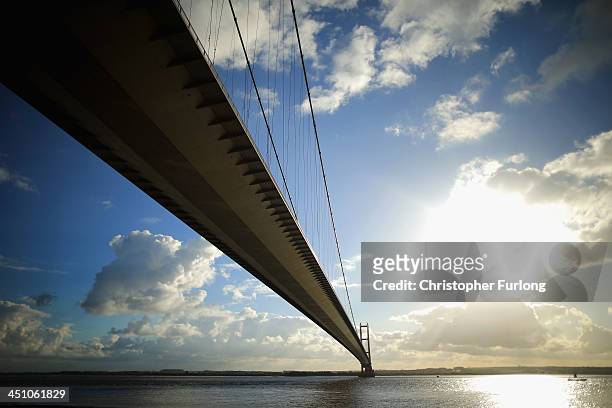 The Humber Bridge is seen after the City of Hull was announced as the 2017 UK City of Culture on November 21, 2013 in Hull, England. Hull in the East...