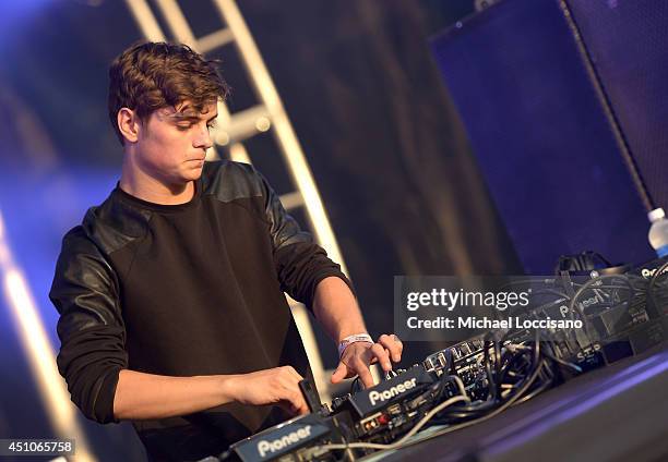 Martin Garrix performs onstage during day 4 of the Firefly Music Festival on June 22, 2014 in Dover, Delaware.