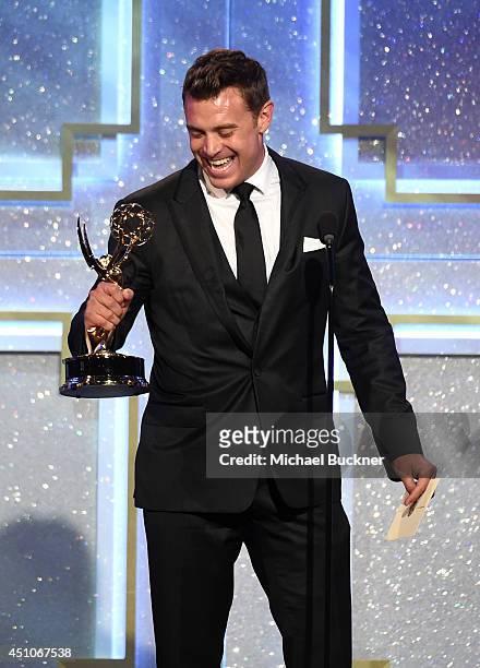 Actor Billy Miller accepts Outstanding Lead Actor in a Drama Series for 'The Young and the Restless' onstage during The 41st Annual Daytime Emmy...