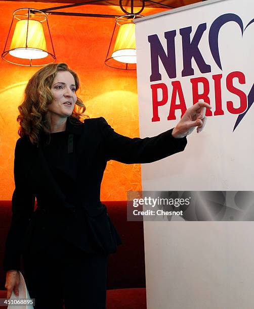 Nathalie Kosciusko-Morizet, Right-wing UMP Party candidate for the March 2014 Paris mayoral elections attends a press conference on November 21, 2013...