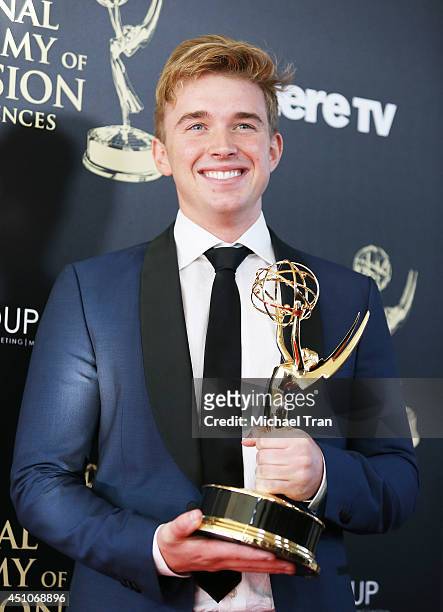 Chandler Massey attends the 41st Annual Daytime Emmy Awards - press room held at The Beverly Hilton Hotel on June 22, 2014 in Beverly Hills,...