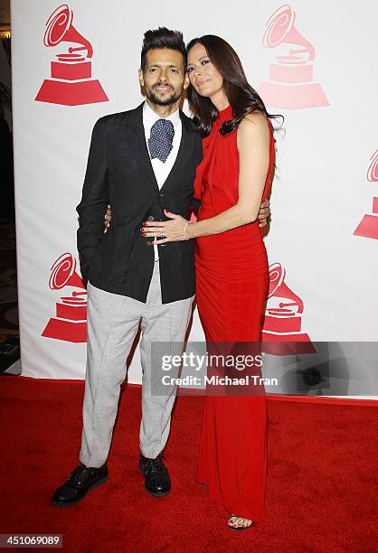 Draco Rosa and Angela Alvarado arrive at the 2013 Latin Recording Academy Person of the Year honoring Miguel Bose held at Mandalay Bay Resort and...