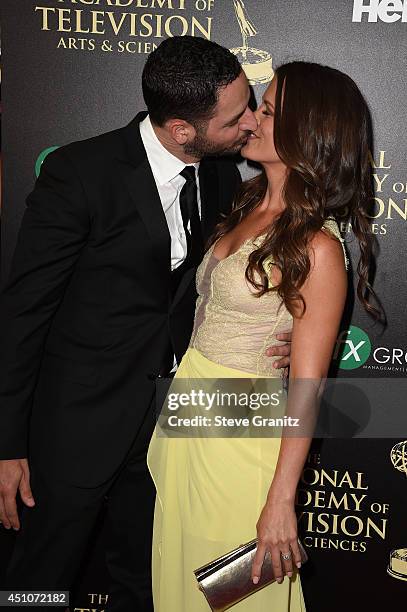 Actress Melissa Claire Egan and Matt Katrosar attend The 41st Annual Daytime Emmy Awards at The Beverly Hilton Hotel on June 22, 2014 in Beverly...