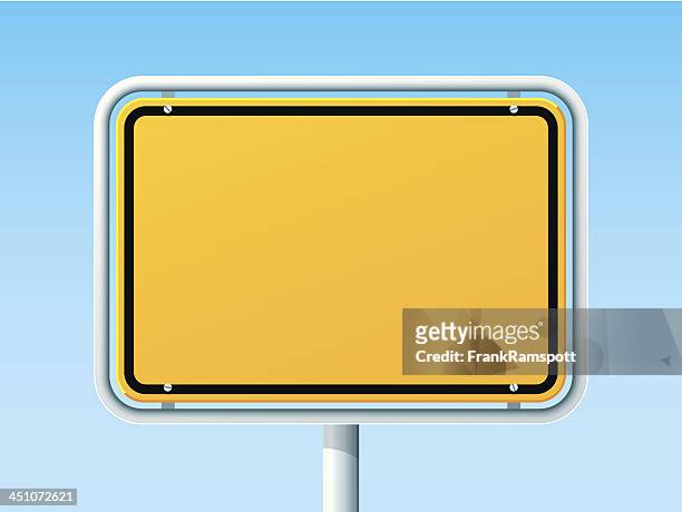 leere deutsche city road sign - schild stock-grafiken, -clipart, -cartoons und -symbole
