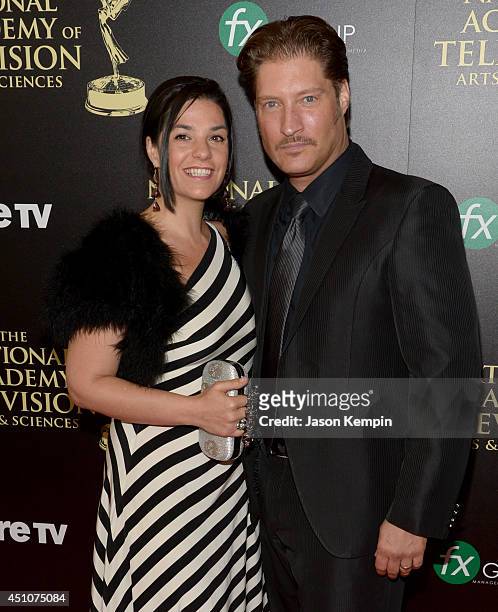 Producer Michele Vega and actor Sean Kanan attend The 41st Annual Daytime Emmy Awards at The Beverly Hilton Hotel on June 22, 2014 in Beverly Hills,...