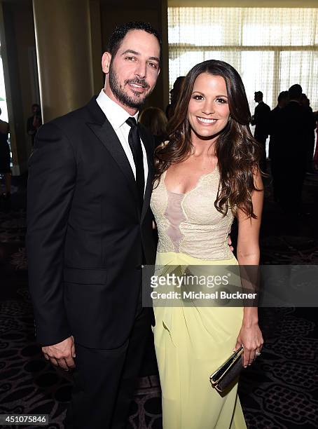 Matt Katrosar and actress Melissa Claire Egan attend The 41st Annual Daytime Emmy Awards at The Beverly Hilton Hotel on June 22, 2014 in Beverly...