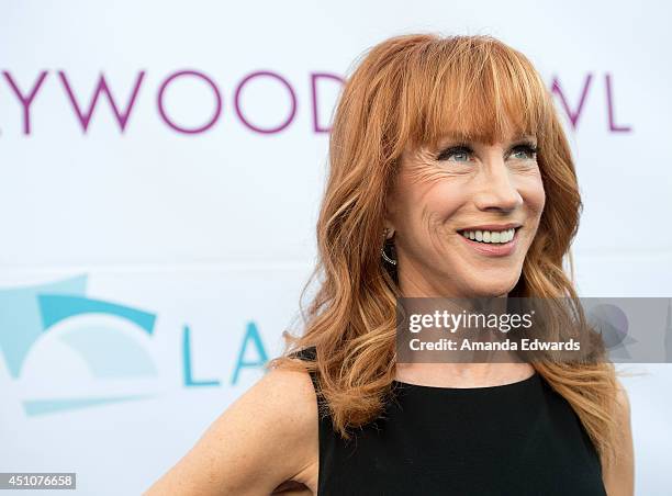 Comedian Kathy Griffin arrives at the Hollywood Bowl Opening Night and Hall of Fame induction event at the Hollywood Bowl on June 21, 2014 in...