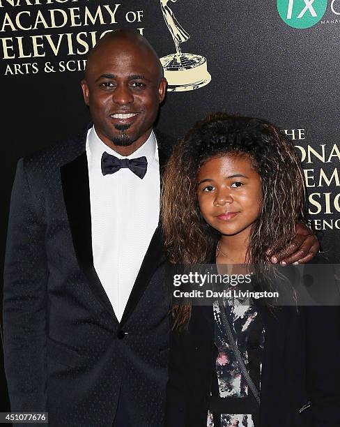 Actor Wayne Brady and daughter Maile Masako Brady attend the 41st Annual Daytime Emmy Awards at The Beverly Hilton Hotel on June 22, 2014 in Beverly...