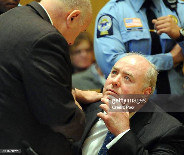 Michael Skakel attends his bail hearing at Stamford Superior Court November 21, 2013 in Stamford, Connecticut. Skakel will be released on bail after...