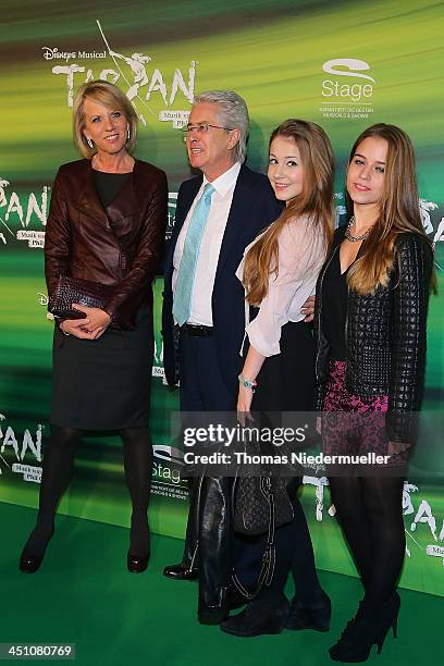 Britta Gessler, Frank Elstner , Enya and Lena attend the green carpet arrivals for the Stuttgart Premiere of the musical 'Tarzan' at Stage Apollo...