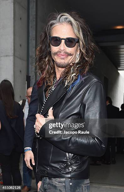 Steven Tyler attends the Emporio Armani show during Milan Menswear Fashion Week Spring Summer 2015 on June 23, 2014 in Milan, Italy.