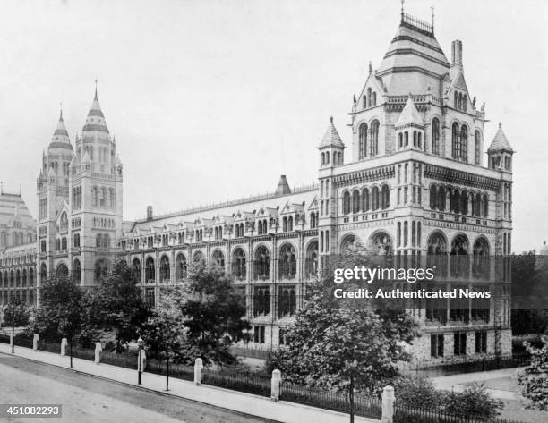 View of the Natural History Museum in London, England. Circa 1900.