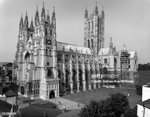View of Canterbury Cathedral in Canterbury,Kent, England. Circa 1950.