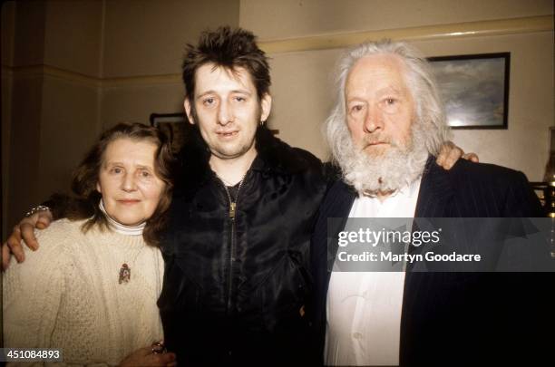 Shane MacGowan of the Pogues, with his mother Therese and father Maurice MacGowan at the family home in Nenagh, Tipperary, Ireland, 1997. MacGowan's...