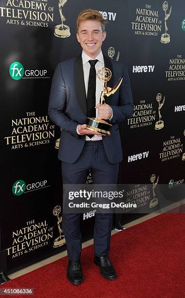 Actor Chandler Massey poses in the press room at the 41st Annual Daytime Emmy Awards at The Beverly Hilton Hotel on June 22, 2014 in Beverly Hills,...