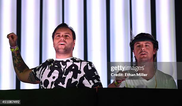 DJs/producers Sebastian Ingrosso and Axwell perform as Axwell /\ Ingrosso during the 18th annual Electric Daisy Carnival at Las Vegas Motor Speedway...