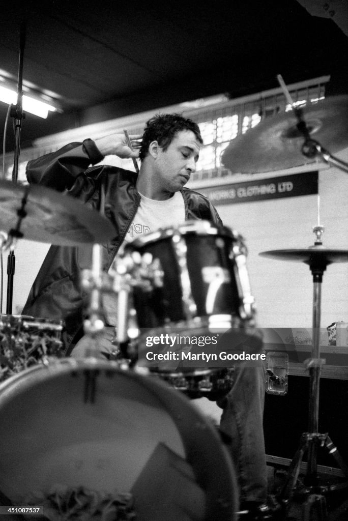 Rene Stone Roses Reni drummer with The Stone Roses rehearses in Manchester , United ...