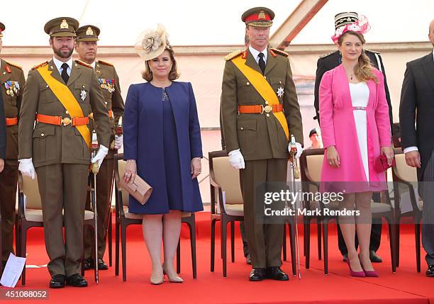 Prince Guillaume of Luxembourg, Grand Duchess Maria Teresa of Luxembourg, Grand Duke Henri of Luxembourg and Princess Stephanie of Luxembourg...