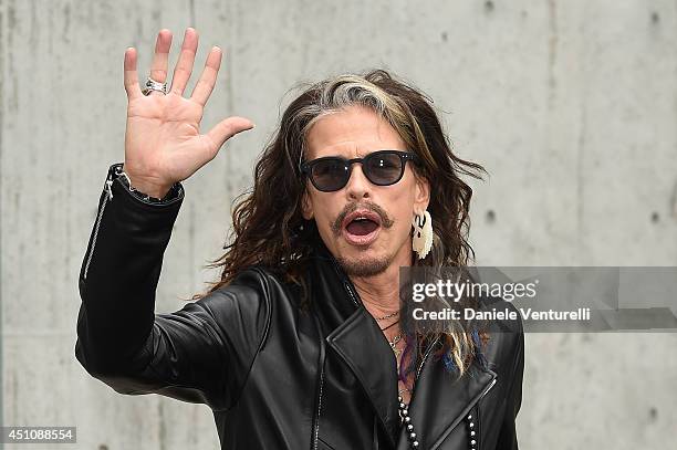 Steven Tyler attends the Emporio Armani show during Milan Menswear Fashion Week Spring Summer 2015 on June 23, 2014 in Milan, Italy.