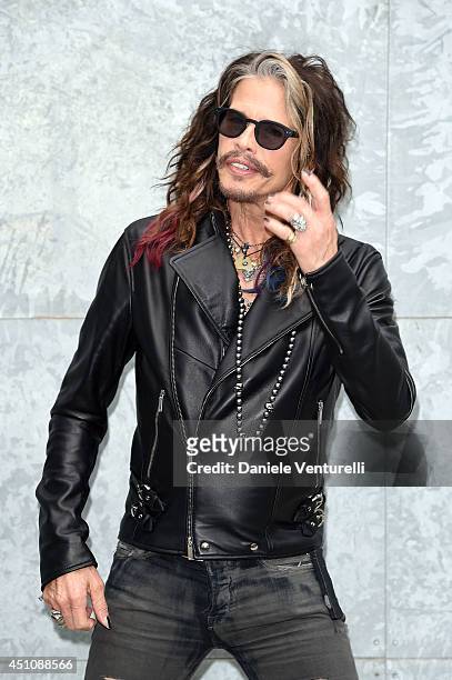 Steven Tyler attends the Emporio Armani show during Milan Menswear Fashion Week Spring Summer 2015 on June 23, 2014 in Milan, Italy.