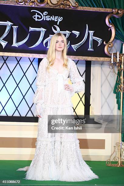 Actress Elle Fanning attends "Maleficent" Japan premiere at Ebisu Garden Place on June 23, 2014 in Tokyo, Japan.