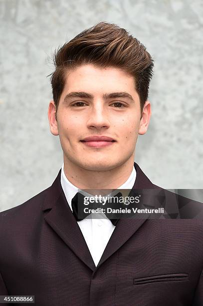 Gregg Sulkin attends the Emporio Armani show during Milan Menswear Fashion Week Spring Summer 2015 on June 23, 2014 in Milan, Italy.