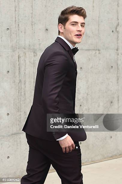Gregg Sulkin attends the Emporio Armani show during Milan Menswear Fashion Week Spring Summer 2015 on June 23, 2014 in Milan, Italy.