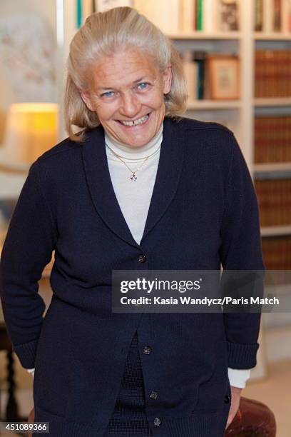 Philosopher Elisabeth Badinter is photographed for Paris Match on November 23, 2014 in Paris, France.