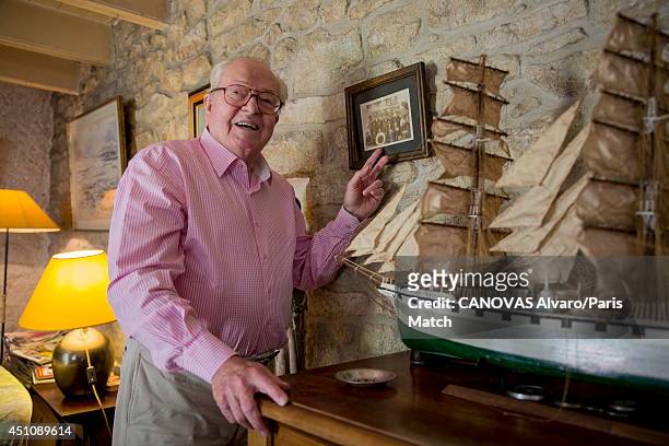 Politician and former leader of France's National Front party, Jean-Marie Le Pen is photographed for Paris Match on June 14, 2014 in Carnac, France.