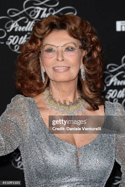 Sophia Loren attends the Pirelli Calendar 50th Anniversary event on November 21, 2013 in Milan, Italy.