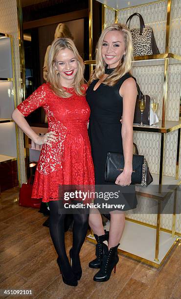 Marissa Hermer and Noelle Reno attend the Furla flagship store re-opening on November 21, 2013 in London, England.