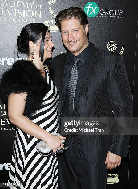 Michele Vega and actor Sean Kanan arrive at the 41st Annual Daytime Emmy Awards held at The Beverly Hilton Hotel on June 22, 2014 in Beverly Hills,...